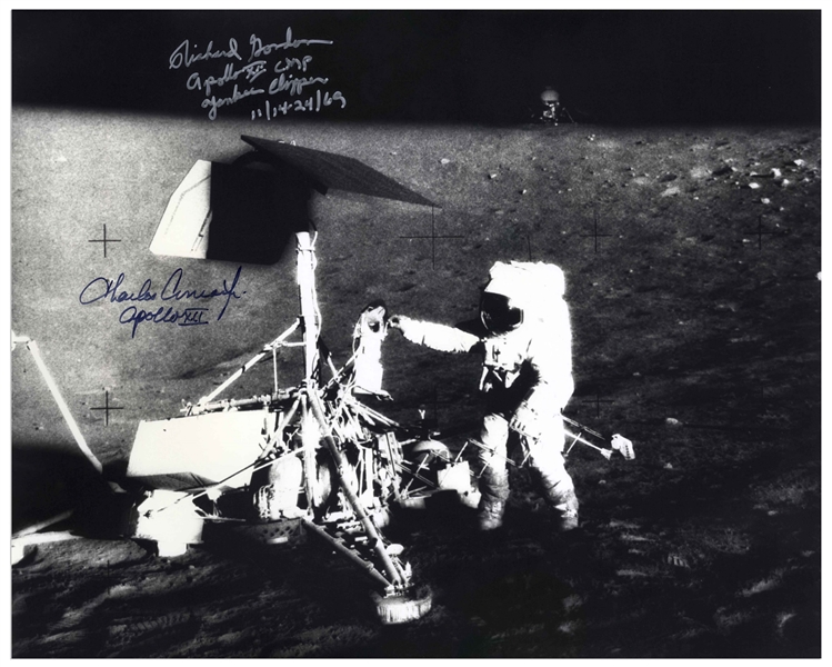 Charles Conrad and Richard Gordon Signed 20'' x 16'' of Conrad Upon the Lunar Surface